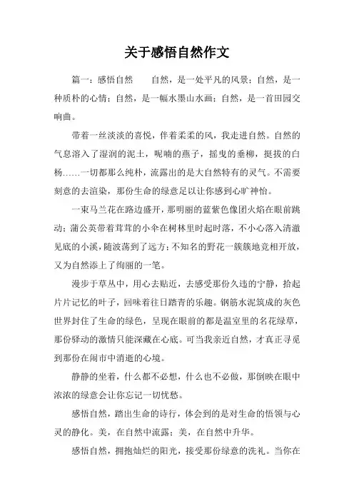 关于感悟自然作文