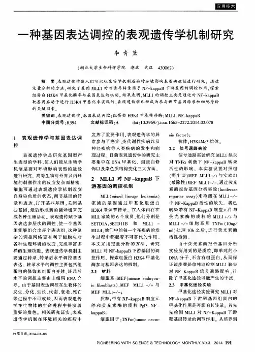 一种基因表达调控的表观遗传学机制研究