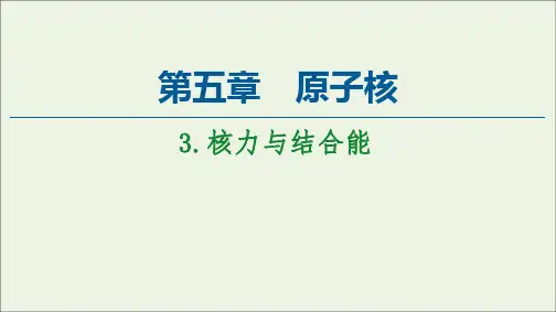 2021学年高中物理第5章原子核3核力与结合能课件人教版必修3.ppt