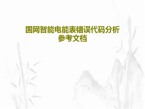 国网智能电能表错误代码分析参考文档共28页文档