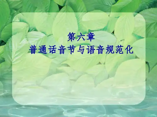 普通话音节与音节结构