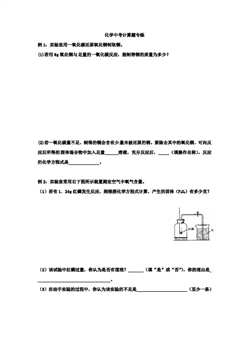 2013年化学中考专题——计算题