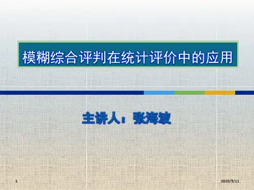 模糊数学方法在统计评价中的应用