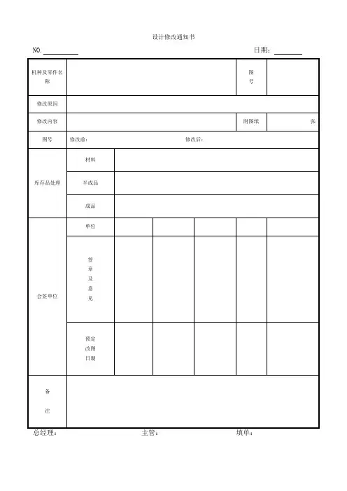 设计修改通知书模板