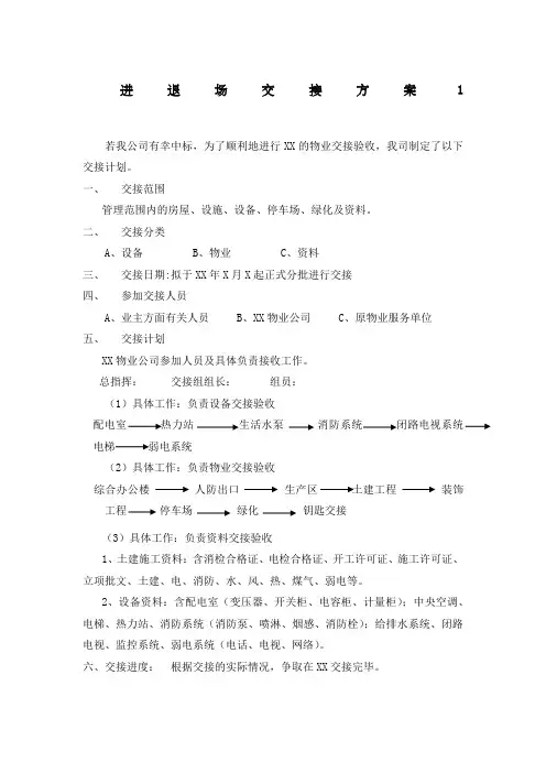 物业管理进退场交接方案 