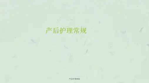 产后护理常规课件