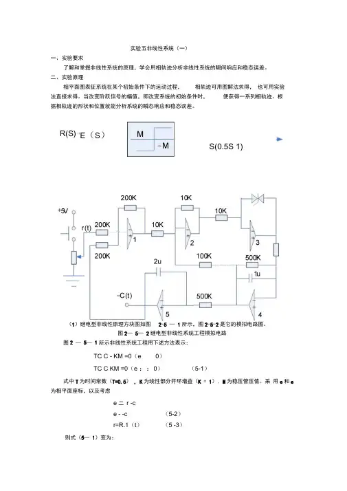 实验五非线性系统(一)