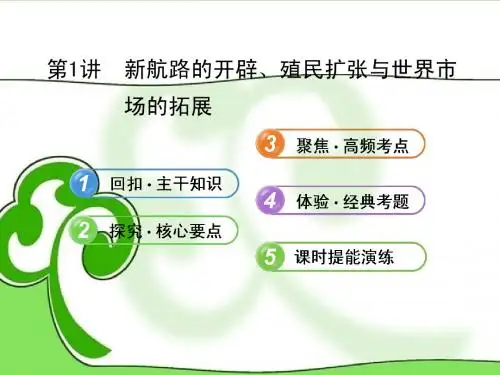 【备考2014】(安徽专用)2013版高中历史 10.1 新航路的开辟、殖民扩张与世界市场的拓展复习方略