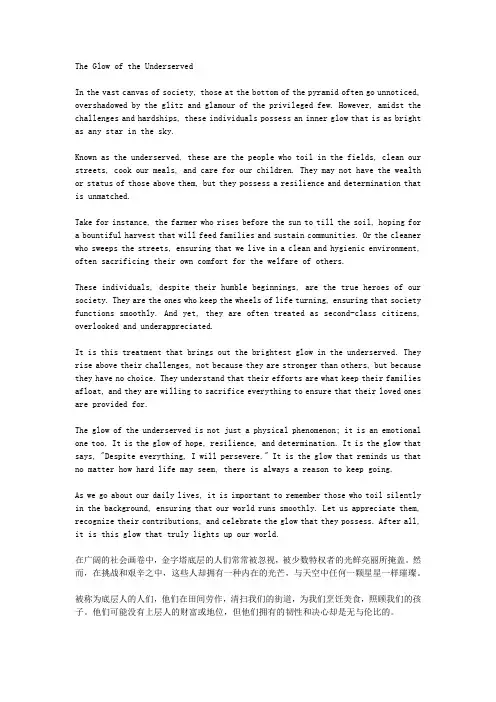 底层人的光芒作文800字