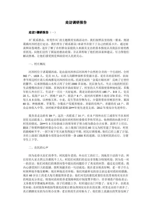 走访调研报告