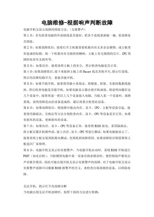 电脑维修-根据响声判断故障