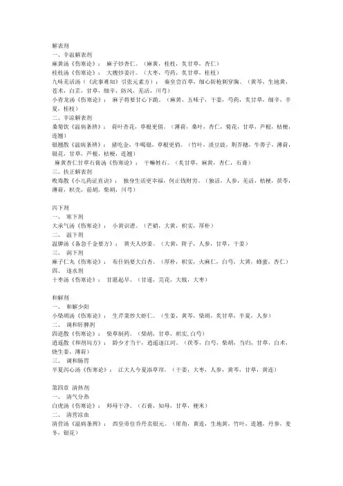 方剂学趣味方歌速记口诀(广州中医药大学版) 2