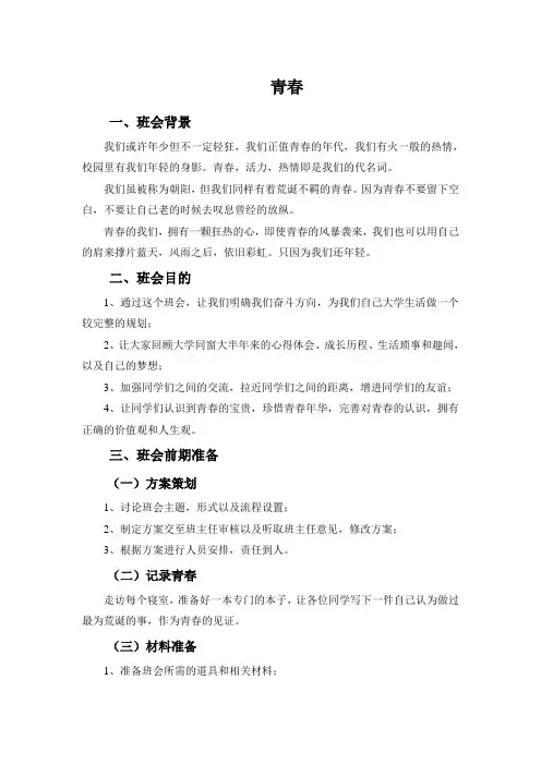 青春主题班会