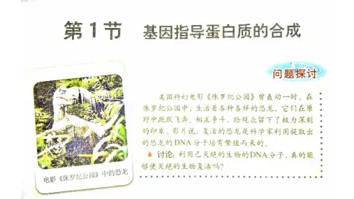 人教版高中生物必修2课件 4-1 基因指导蛋白质的合成