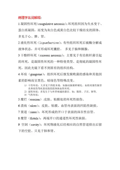 病理学名词解释