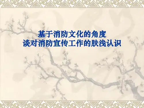 基于消防文化的角度谈对消防宣传工作的肤浅认识