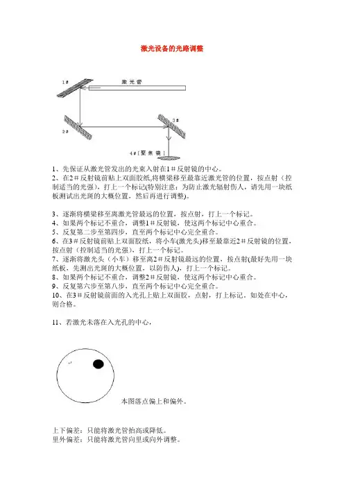 激光设备的光路调整