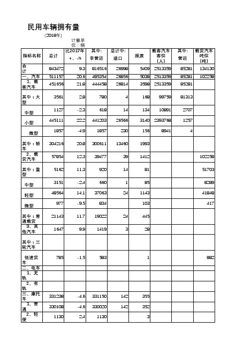 揭阳市统计年鉴2019社会经济发展指标数据：民用车辆拥有量