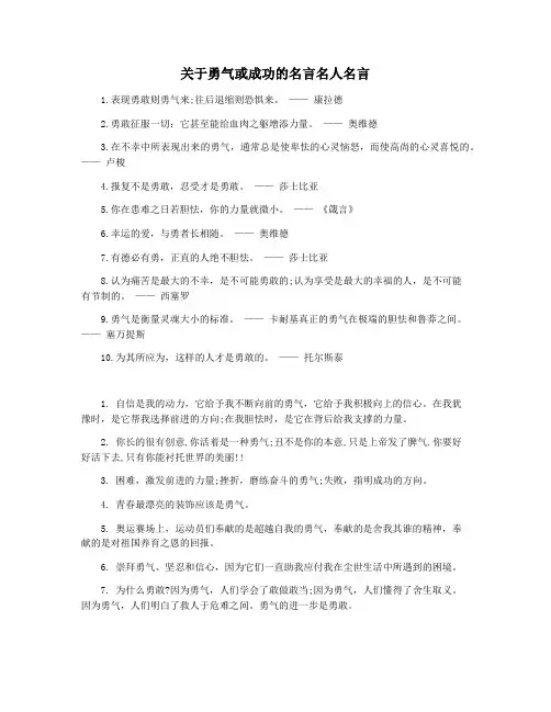 关于勇气或成功的名言名人名言