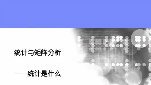 统计与矩阵分析统计是什么.ppt