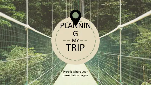 绿色小清新可爱旅行风自然ppt模版