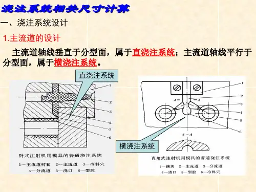 浇注系统浇口尺寸计算概要