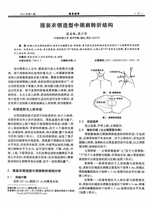 服装衣领造型中颈肩转折结构