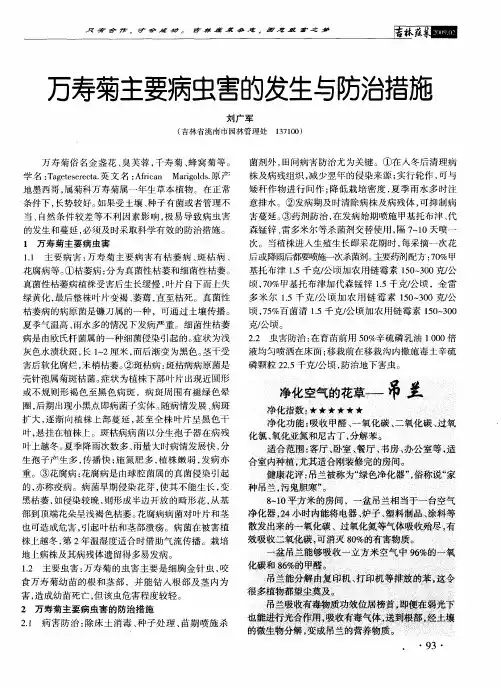 万寿菊主要病虫害的发生与防治措施