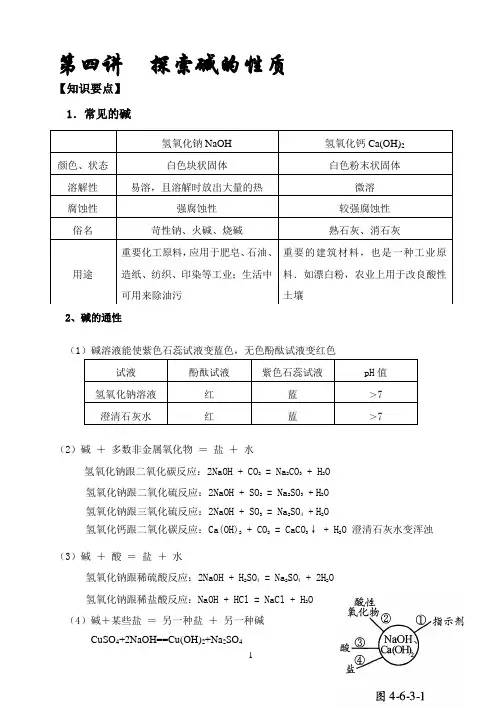 碱的化学性质