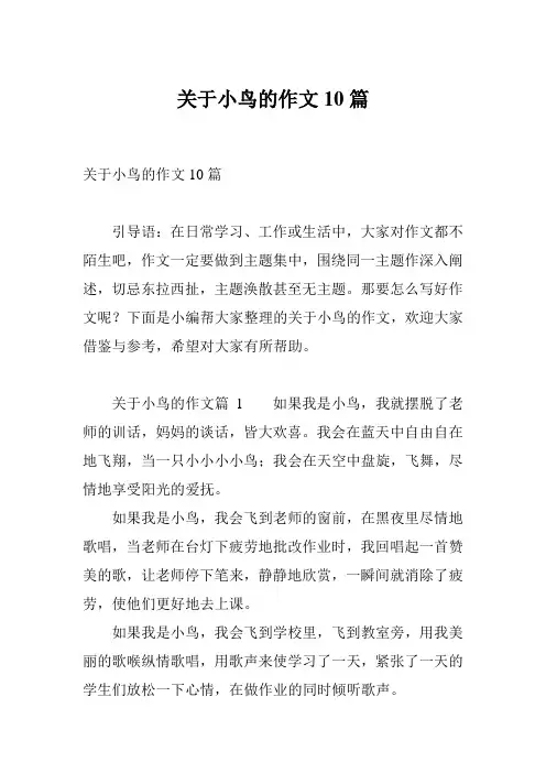关于小鸟的作文10篇