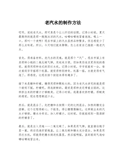 老汽水的制作方法