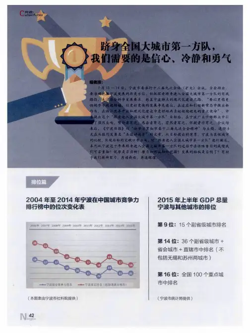 跻身全国大城市第一方队,我们需要的是信心、冷静和勇气