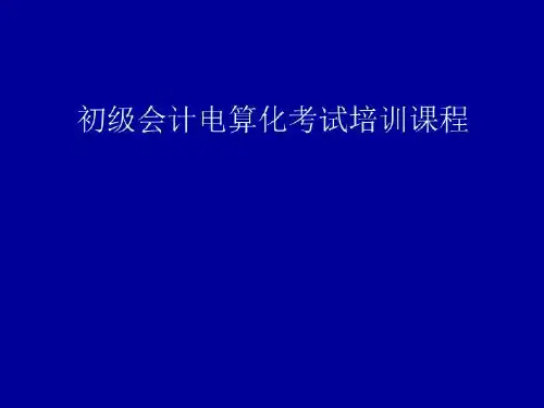 初级会计电算化考试培训课程22页PPT