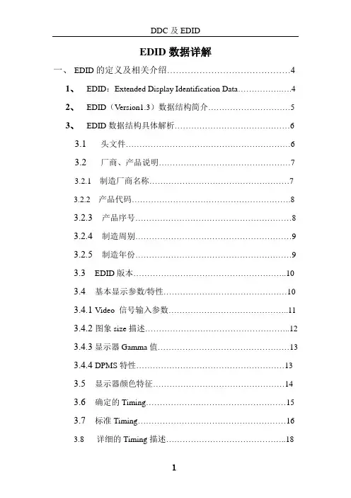 显示类EDID数据详解及EDID编辑工具