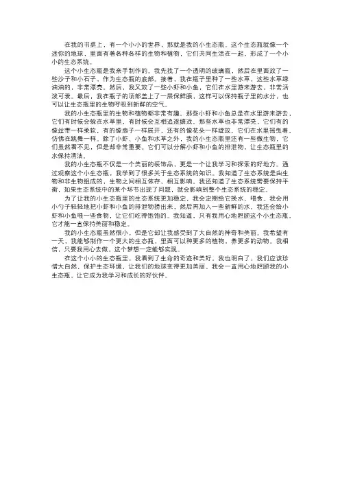 我的小生态瓶