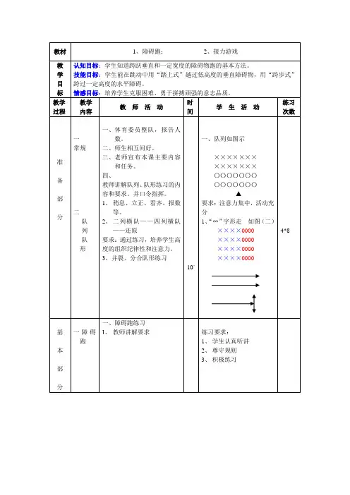 八年级全套体育教案