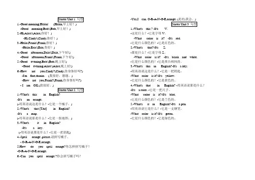 Starter Units 1——3句型