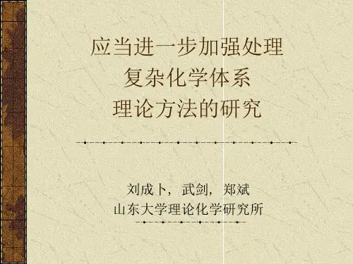 应当进一步加强处理复杂化学体系的理论方法研究66页
