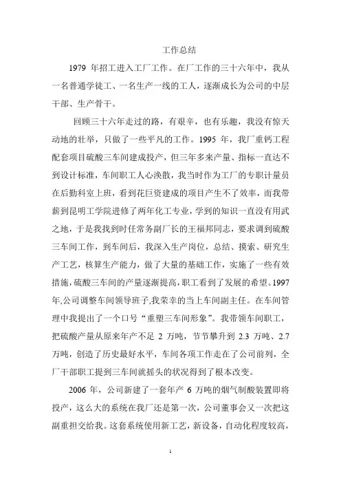 主要工作业绩