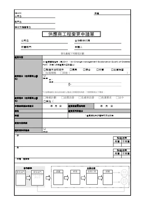 供应商工程变更申请单 模版