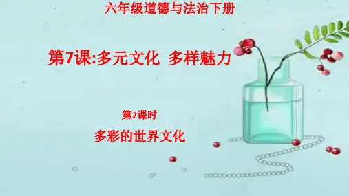 部编版六年级道德与法治下册 第7课 多元文化多样魅力 第2课时多彩的世界文化教案课件