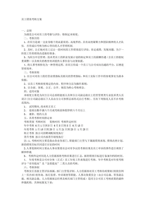 员工绩效考核方案 2