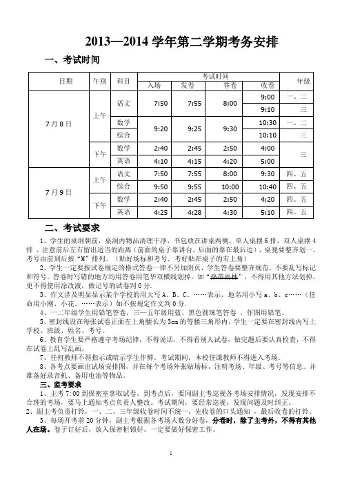 2013小学镇考务安排[1].