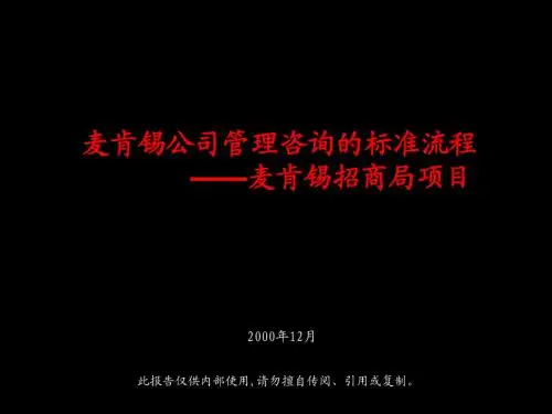 麦肯锡公司管理咨询的标准流程麦肯锡招商局项目
