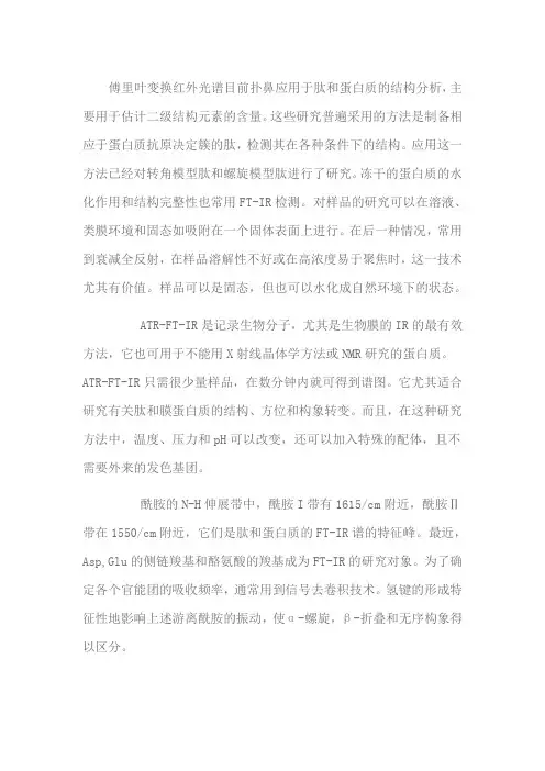 肽的结构分析---红外光谱