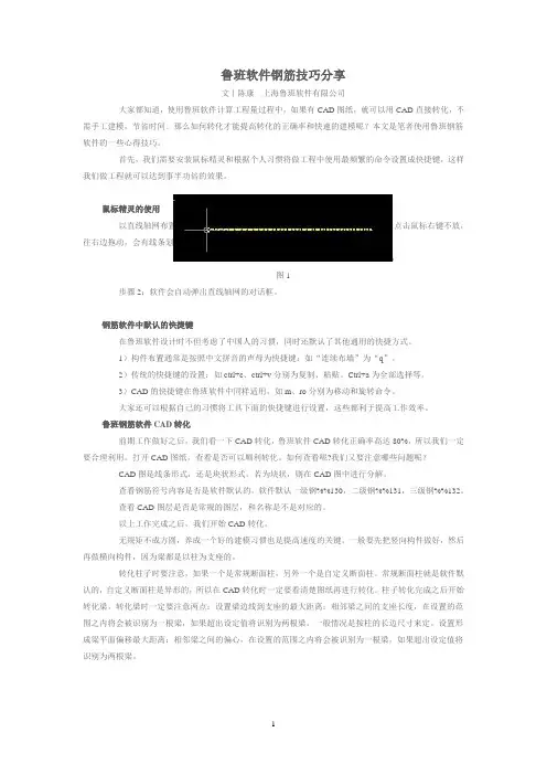 鲁班软件钢筋技巧分享