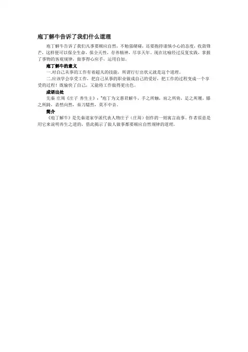 庖丁解牛告诉了我们什么道理 2
