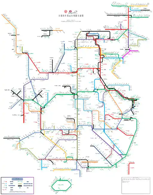 全国动车组运行线路示意图2018.12.31