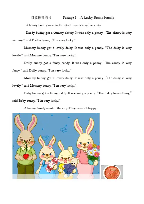 自然拼音拼读短篇3--A Lucky Bunny Family