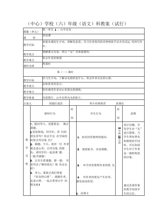 1山中访友